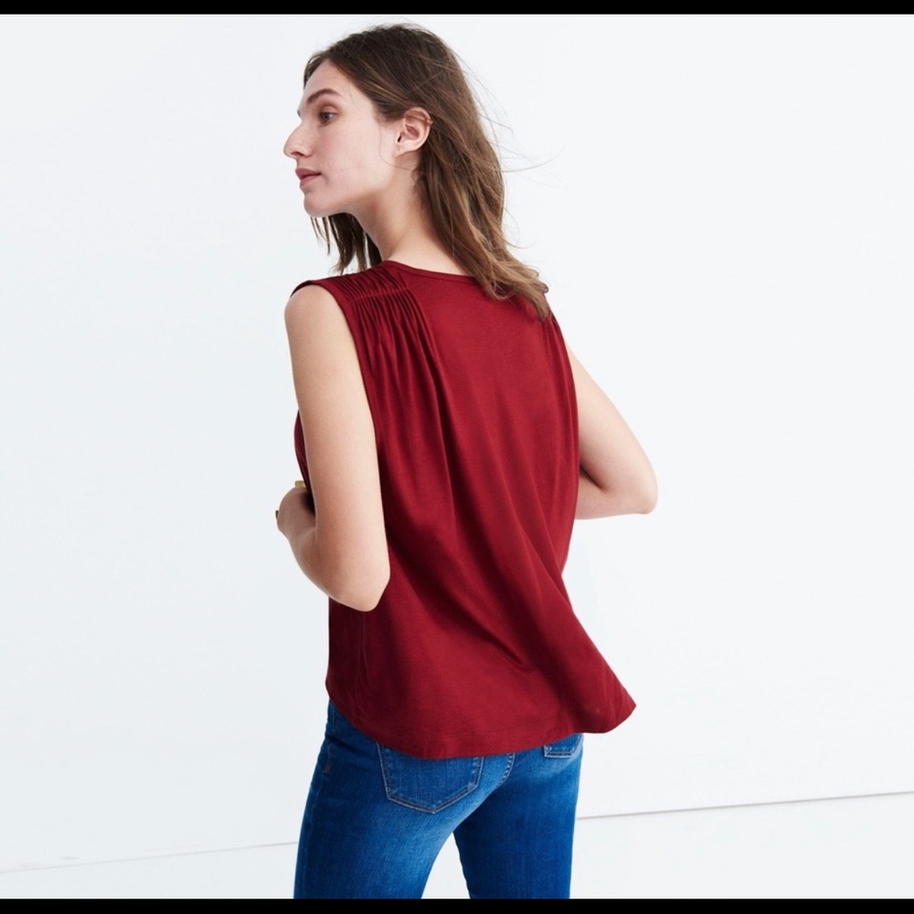 Madewell Overture Swing Tank Maroon SZ XS